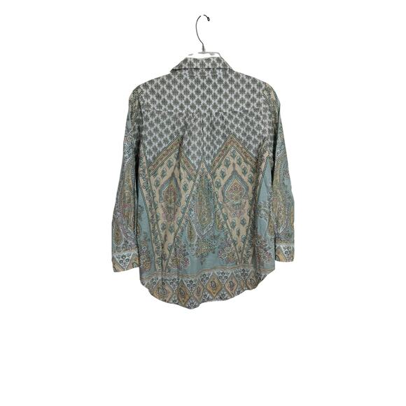 4072) Soft Surroundings Petite Paisley Floral Print Tabitha Tunic Top Size XS - Picture 2 of 9